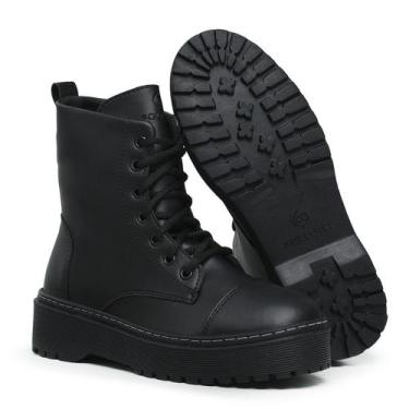 Imagem de Coturno feminino blogueira tendencia inverno tratorada - Falcucci, Fos