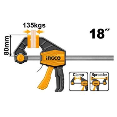 Imagem de Grampo Sargento Ingco De Aperto Rápido 15, 30, 45 ou 63cm Para Madeira