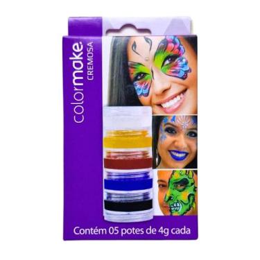 Imagem de 5 Kits Tinta Facial Colormake Pintura Cremosa Macia 5 Cores - Color Ma