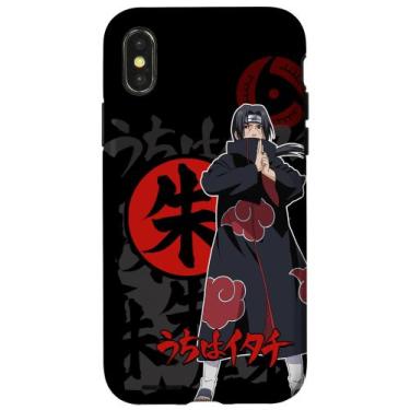 Imagem de Capa de celular Naruto Shippuden Itachi e ícones para iPhone X/XS