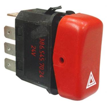 Imagem de Interruptor da Luz de Emergência para Painel Luz Emerg 24V Mercedes Caminhões e Ônibus...