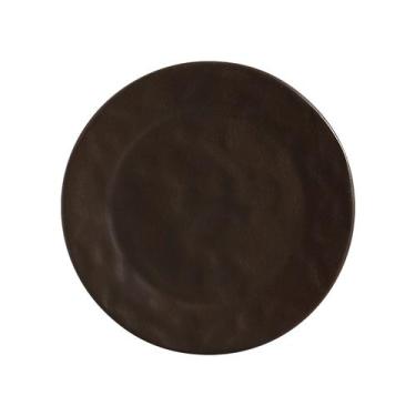 Imagem de Conjunto 6 Pratos Raso Cerâmica Ocre Preto 27,5cm - Scalla