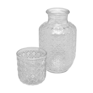 Imagem de Moringa De Vidro Com Copo Treliça 500Ml/145Ml - Wolff - WOLFF MESA