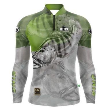 Imagem de Camisa Pesca Camiseta Manga Longa Proteção UV 50 King Brasil, Kff106, 