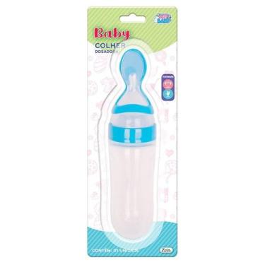 Imagem de Colher Silicone Dosadora Mamadeira Bico Arredondado Azul - Art Baby