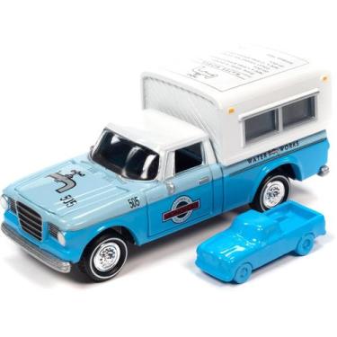 Imagem de Miniatura - 1:64 - 1960 Studebaker with Camper - Monopoly - Azul - Pop