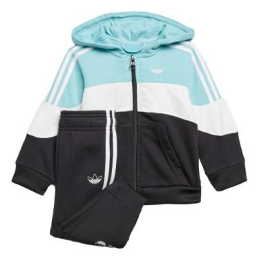 Imagem de Conjunto Adidas Blusa Moletom Capuz BX-20 Infantil - GD2665, Preto, 18