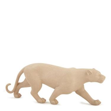 Imagem de Escultura Decorativa Leopardo em Poliresina Bege 45cm 18768 Mart
