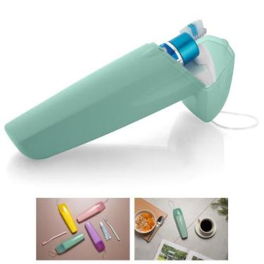 Imagem de Porta Escovas Creme Dental Portátil Bolsa Mala Viagem Estojo - UP 2000