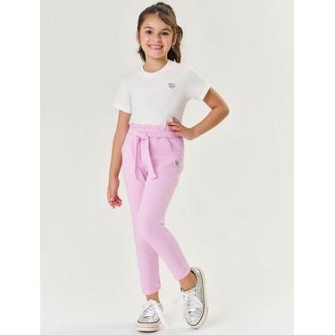 Imagem de Calça Infantil Menina Com Laço Lilás Mundo Cinti, Lilás, 8