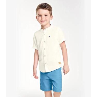 Imagem de Conjunto Menino Camisa Linho E Bermuda Sarja Trick Nick, Off white, 6