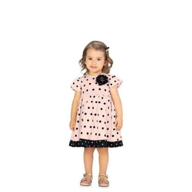 Imagem de Vestido Infantil Menina Poá Milon, Rosa, 1