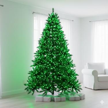 Imagem de Pisca Led Cordão 10 Metros 100 Lâmpadas Gota Verde para Decoração com 8 Modos 110V