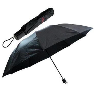 Imagem de Sombrinha Preta Manual Retratil Cabo Reto 140cm De ø - Oem