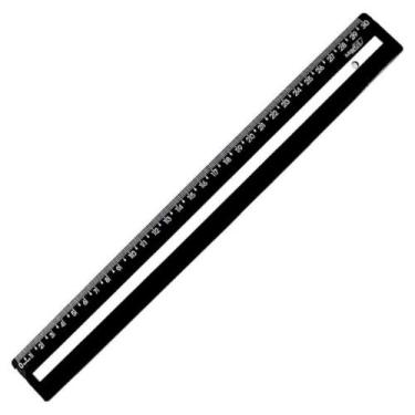 Imagem de Régua Compacta com Guia de Leitura 30cm Maxcril COR:PRETA, PRETA