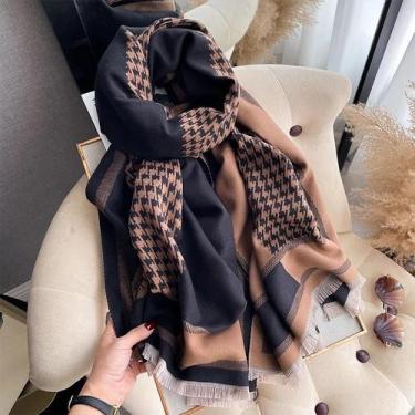 Imagem de Cachecol De Luxo Em Cashmere Pashmina 2024, Macio E Quente, Xale Jacqu