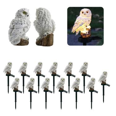 Imagem de Coruja Luminaria Solar Luz Led Kit 13 Uni Decoracao Quintal Jardim Casa Iluminacao Garagem Enfeite Mulituso