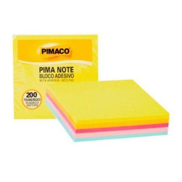 Imagem de Bloco recado adesivo Pima Note Multicor Neon 76x76mm 200 fls Pimaco