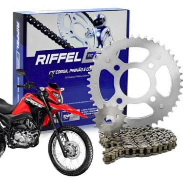 Imagem de Kit Relação Riffel Honda Nxr Bros 160 / Xre 190 Aço 1045