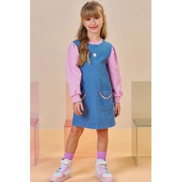 Imagem de Vestido Menina em Jeans com Molecotton Infanti, Jeans claro, 6