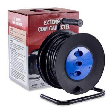 Imagem de Extensão elétrica 30 metros 3 x 2,50 mm 2P+T 20A com carretel - Force 