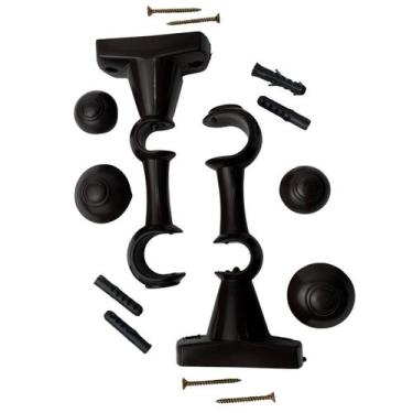 Imagem de Par Suporte Duplo Reforçado Para Varão De Cortina 28mm E 19mm Com Pont