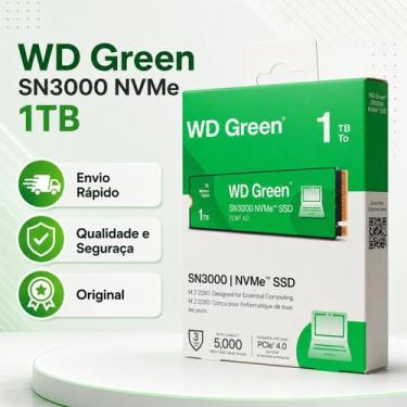 Imagem de SSD WD Green SN3000 NVMe 1TB PCIe 4.0 M.2 2280  Até 5000MB/s - Western