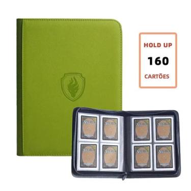 Imagem de Álbum De Cartas Colecionáveis Com 160 Cartas, Couro PU, Zíper, 4 Bolso