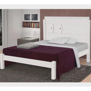 Imagem de Cama Casal Extensível Livia 100% Mdf e Estrado 100% Madeira Carmolar Branca