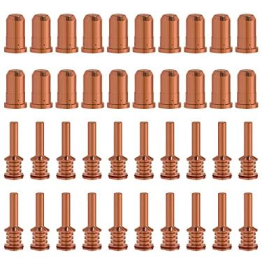 Imagem de KEMAO 20 pçs 420134 bocal de corte plasma 20 pçs 420132 pontas de eletrodo adequadas para PMX 30 ar de corte plasma MX consumível