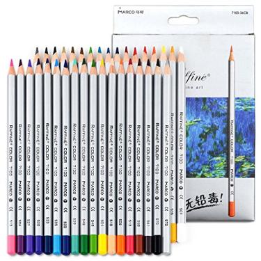 Imagem de Lápis de cor oleoso solúvel em água, lápis de artista/giz de cera de artista/colar pigmento mineral natural, 36 cores