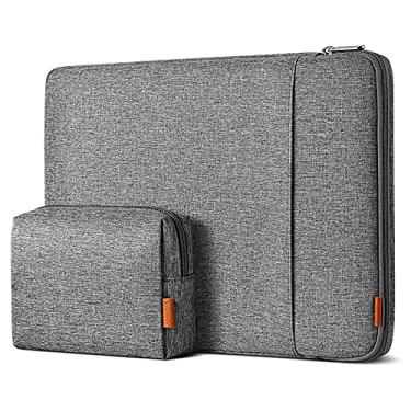 Imagem de Inateck Bolsa protetora de 360° para laptop com bolsa de acessórios, compatível com MacBook Air M4 M3 M2 de 15 polegadas, cinza