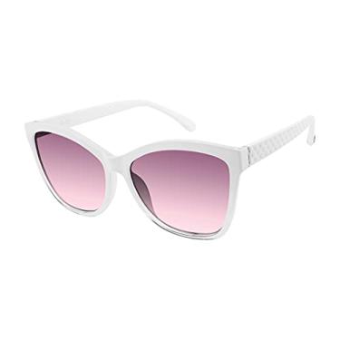 Imagem de Jessica Simpson J5823 Óculos de sol retangulares acolchoados com proteção UV. Presentes glamorosos para mulheres, 55 mm, Cristal branco, 55 mm