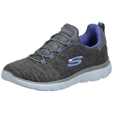 Imagem de Skechers Mocassins femininos Summits Quick Getaway, Carvão/Roxo, 36