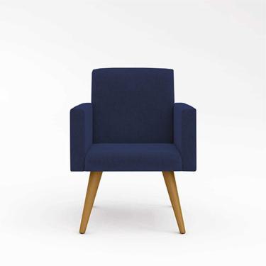 Imagem de Cadeira Decorativa Para Quarto – Balaqui Decor Cor:azul Marinho