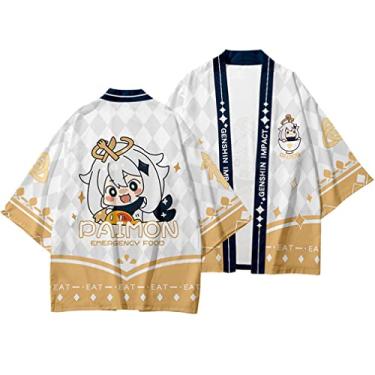 Imagem de Genshin Impact Zhongli Qiqi Klee Jaqueta Cardigan Costume Cosplay Tops Xale Manga 3/4 Manto