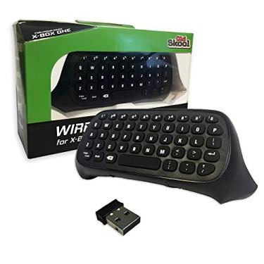 Imagem de Old Skool Xbox One Chatpad – Mini teclado sem fio com conector de fone de ouvido de 3,5 m 2,4G bloco de texto para Microsoft Xbox One Controller Preto