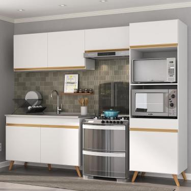 Imagem de Cozinha Compacta 4 peças com Armário e Balcão MP3749 Veneza GW Multimóveis Branca