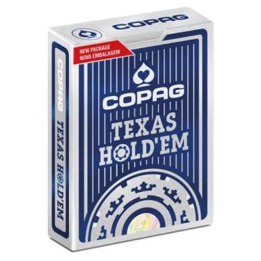 Imagem de Baralho Plástico Texas Hold'em Naipe Grande Azul Copag