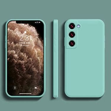 Imagem de Capa de telefone de silicone líquido quadrado para samsung galaxy s22 s21 s20 ultra plus fe a72 a71 a52 a51 a32 a31 4g 5g capa, cor ciano claro, para galáxia a32 4g