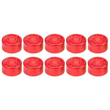 Imagem de Kit C/ 10 Botões Protetor Plastico Vermelho Footswitch Pedal