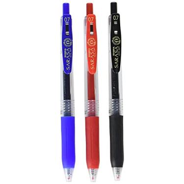 Imagem de ZEBRA Caneta esferográfica Sarasa Clip de tinta gel, 0,7 mm, conjunto de 3 cores (JJB15-3CA)