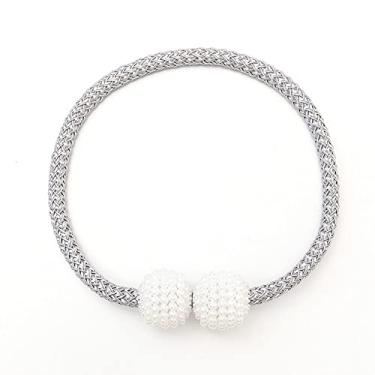 Imagem de Correia de cortina sem montagem de cortina perfurada tira magnética fivela de cortina prendedores de cortina suportes de cortina, T4,4 pcs