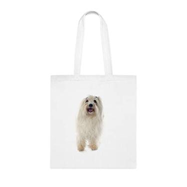 Imagem de Bolsa para cachorro Coton De Tulear, presente para cachorro Coton De Tulear, aniversário de cachorro Coton De Tulear bolsa de ombro para cachorro Coton De Tulear, sacola reutilizável para cães Coton De Tulear, Branco