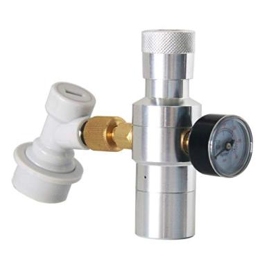 Imagem de Dispensador de CO2 para carregador de cerveja Keg - Inclui regulador de barril 0-30 PSI, adaptador de rosca de 3/8", desconexão rápida de trava de bola de gás para homebrewing