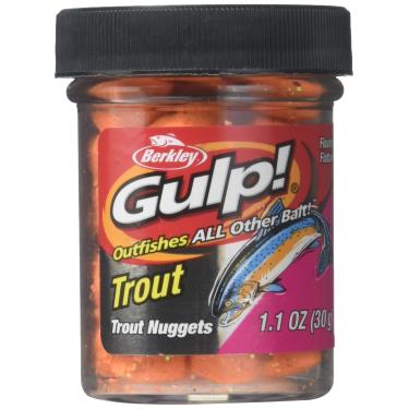 Imagem de (Orange Pulp) - Berkley GDTN-ORP Gulp Dough Trout Nuggets, Orange Pulp, 30ml