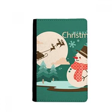Imagem de Feliz Natal boneco de neve padrão porta-passaporte Notecase Burse carteira capa porta-cartão, Multicolor