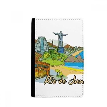 Imagem de Porta-passaporte pintado à mão Brasil Rio de Janeiro Notecase Burse carteira capa porta-cartão, Multicolor