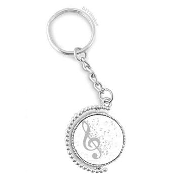 Imagem de Clave de Agudos Flappg Nota musical Suporte de chaveiro giratório Anel Acessórios de Disco Clipe de Corrente, Multicor