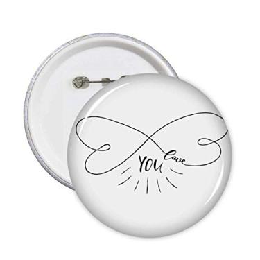 Imagem de Forever Love You Citação Estilo Alfinetes Emblema Botão Redondo Decoração Roupas 5 peças